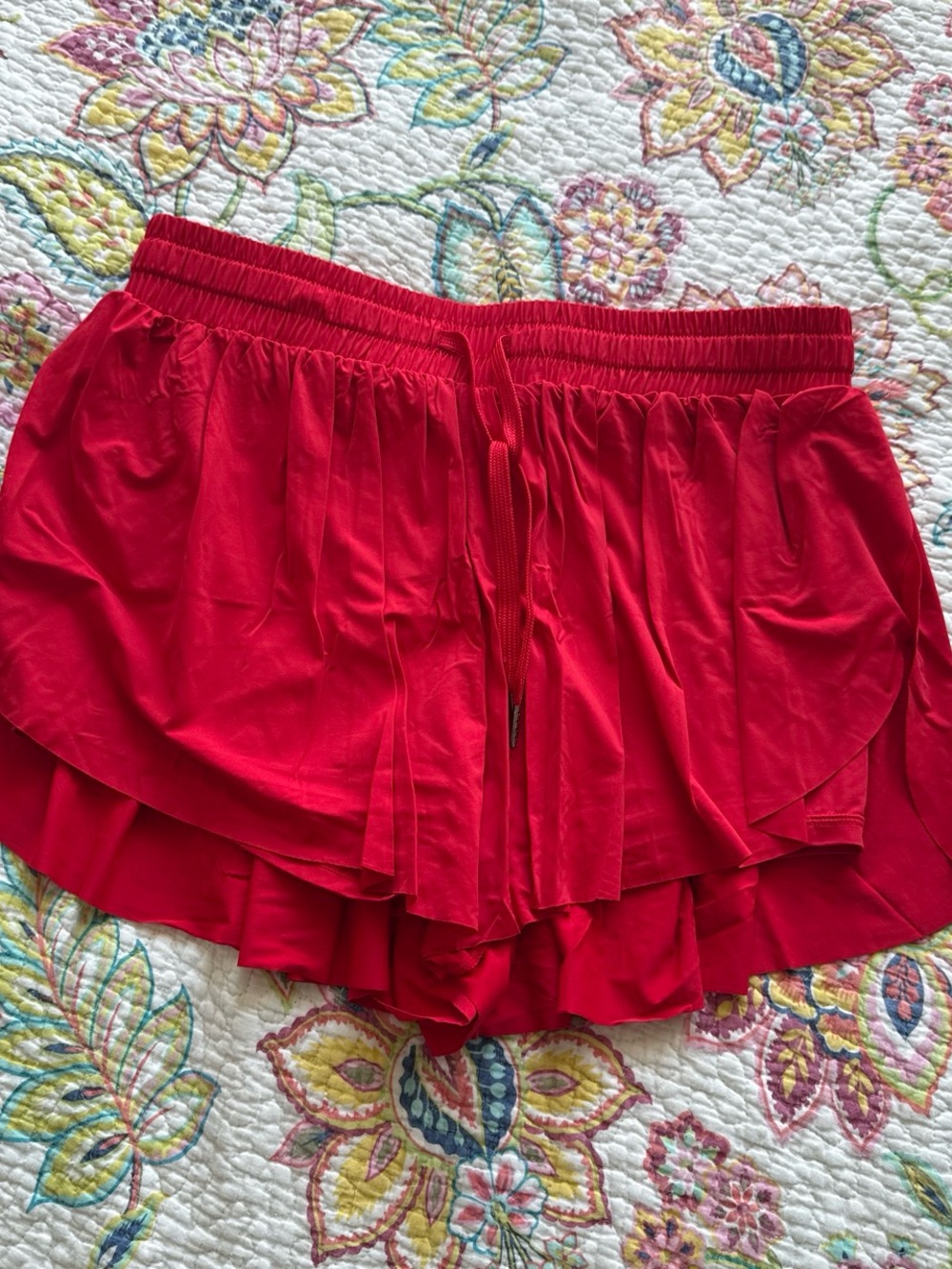 Gianni Bini Red Layered Ruffle Skort